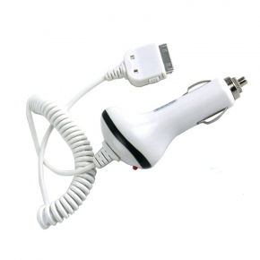Автомобильное зарядное устройство Apple Dock Connector, белое